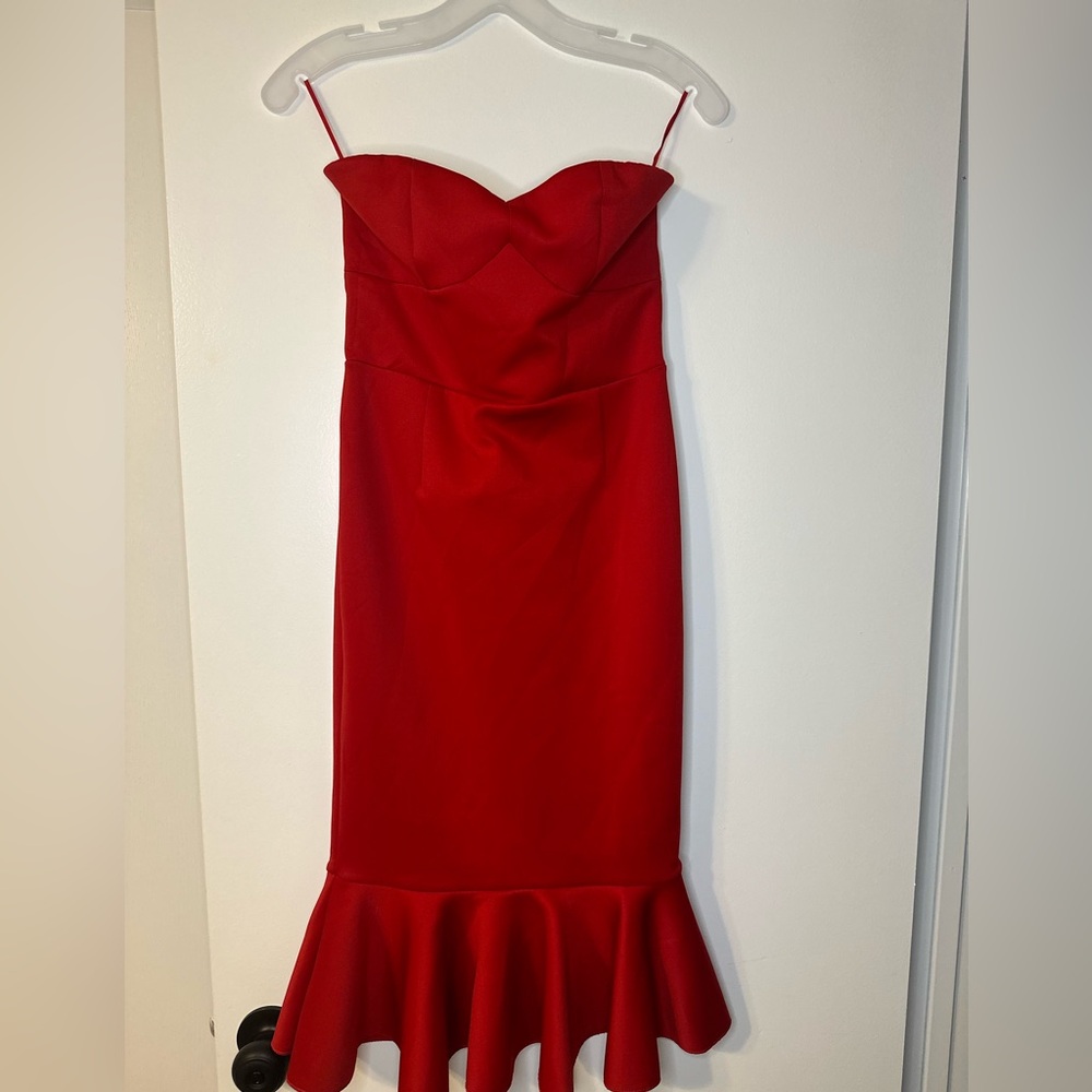 EXPRESS Sweetheart Strapless Red Mini Dress 2 NWT